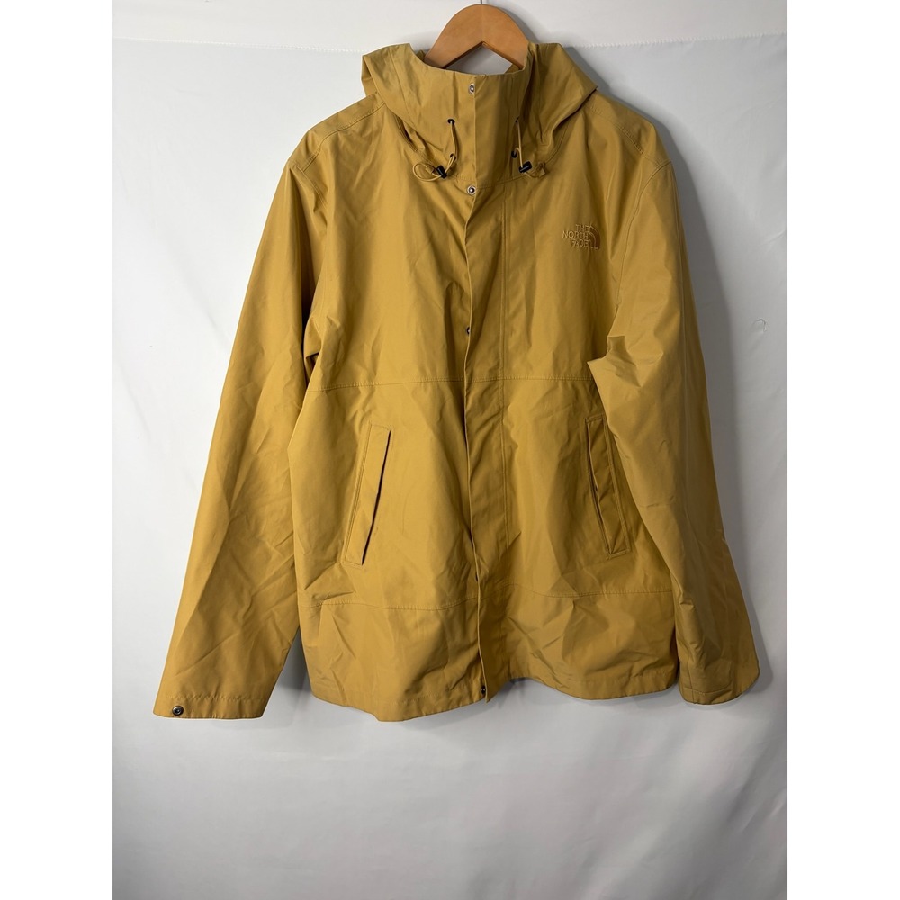 The North Face Venture 2 Rain Coat Jacket Mens L DryVent Hood Waterproof Mustard